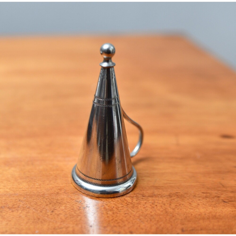 Polished Pewter Repro Early American Conical Chamber Stick Candle Snuffer